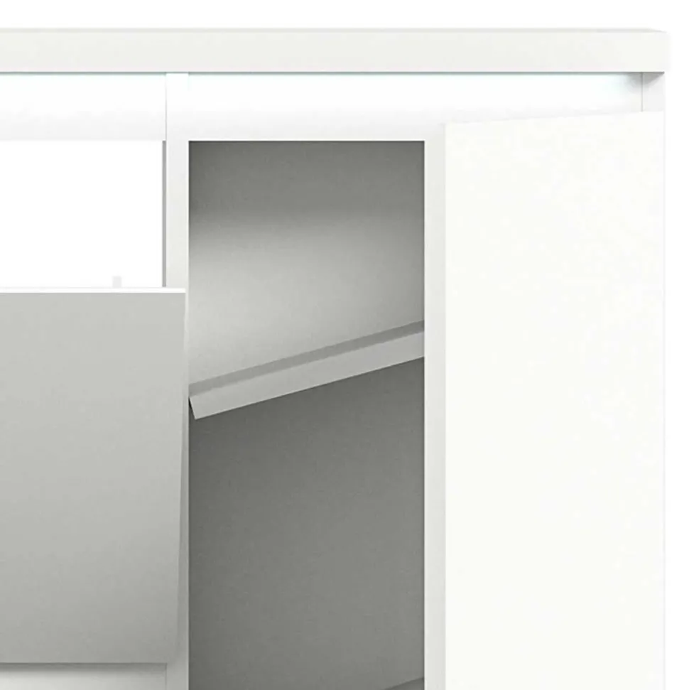 Weißer Schuhklappen-Schrank mit drei Klappen - Dany