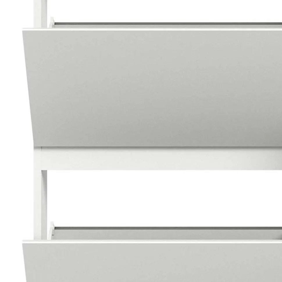 Weißer Schuhklappen-Schrank mit drei Klappen - Dany