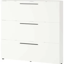 Weißer Schuhschrank 140 cm breit - Liss