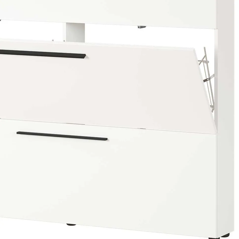 Weißer Schuhschrank 140 cm breit - Liss