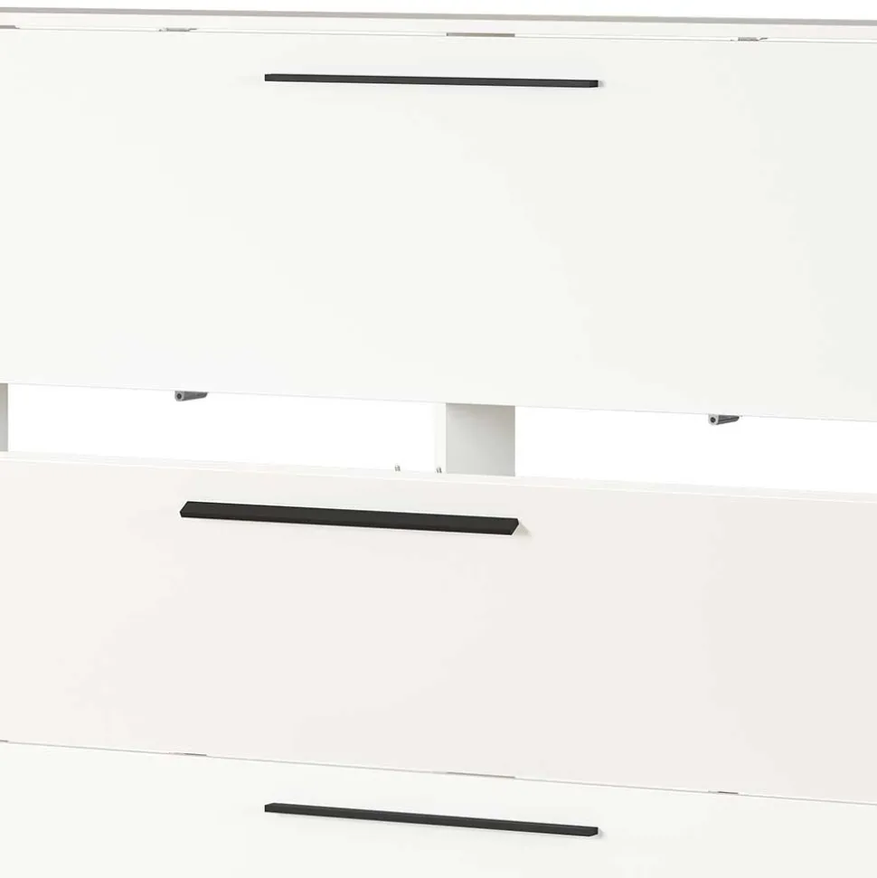 Weißer Schuhschrank 140 cm breit - Liss