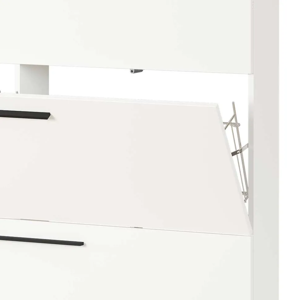 Weißer Schuhschrank 140 cm breit - Liss