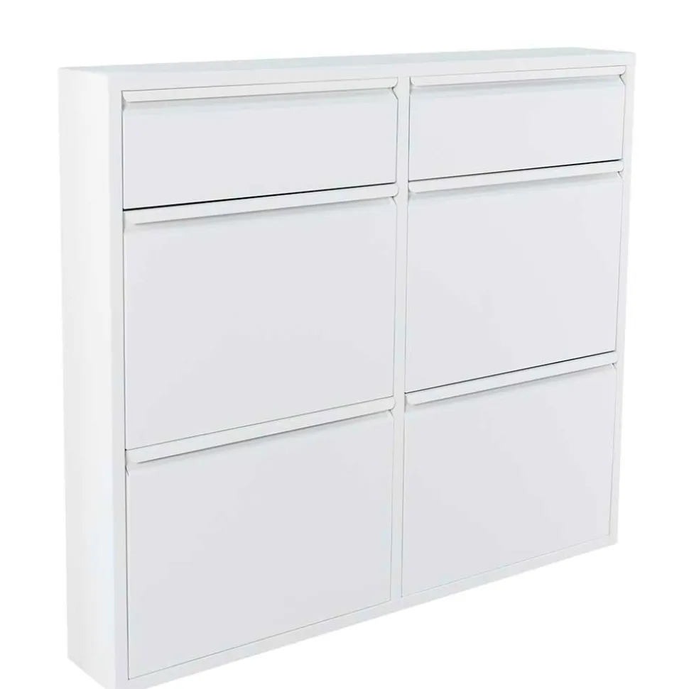 Weißer Schuhschrank aus Metall pulverbeschichtet - Cioara