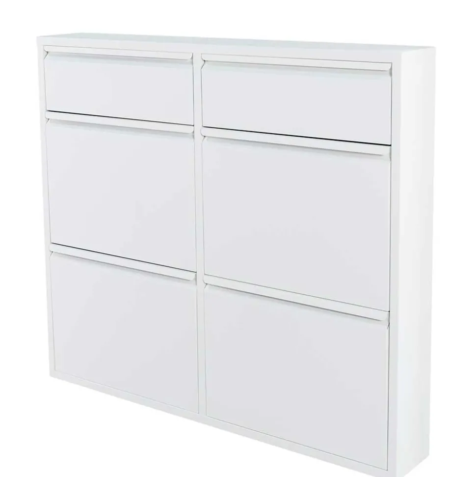 Weißer Schuhschrank aus Metall pulverbeschichtet - Cioara