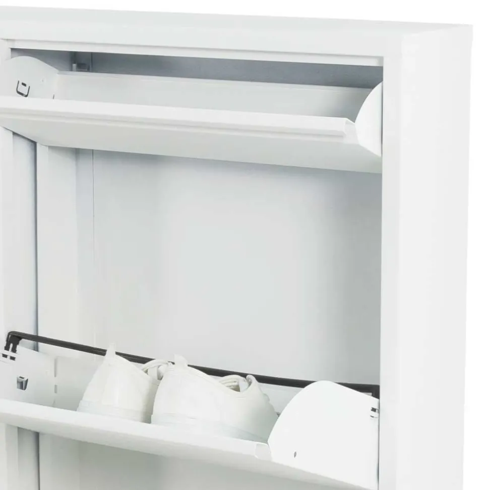 Weißer Schuhschrank aus Metall pulverbeschichtet - Cioara