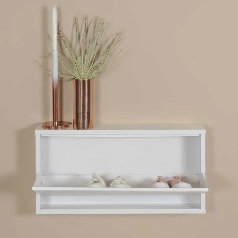 Weißer Schuhschrank für die Wandmontage - Vitalrov