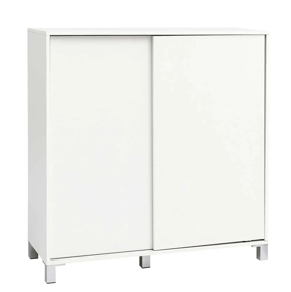 Weißer Schuhschrank mit praktischen Schiebetüren - Hank
