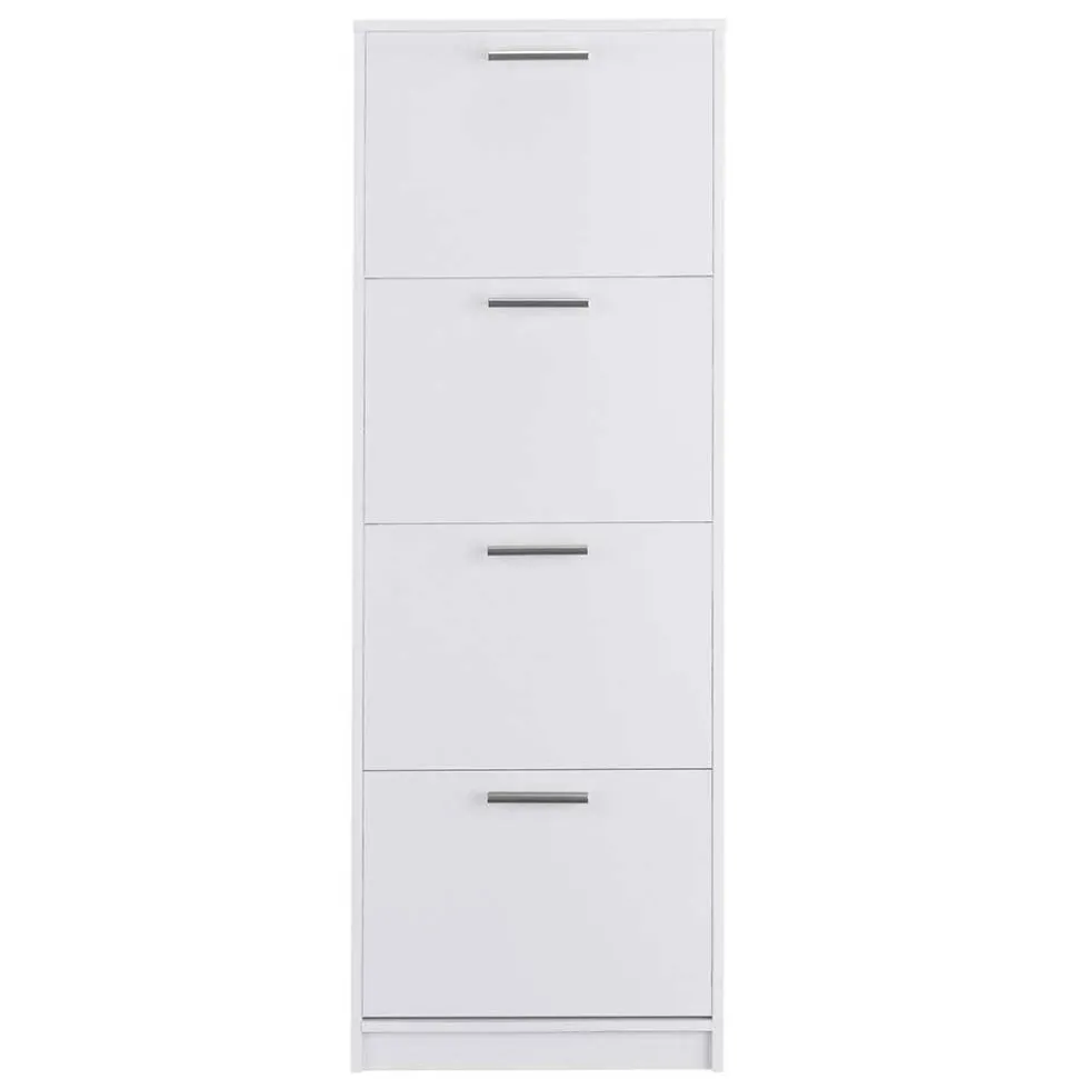 Weißer Schuhschrank mit vier Schuhwalzen - Badryca