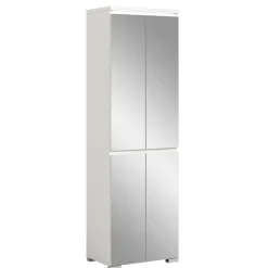 Weißer Schuhschrank mit vier Spiegeltüren - Dany