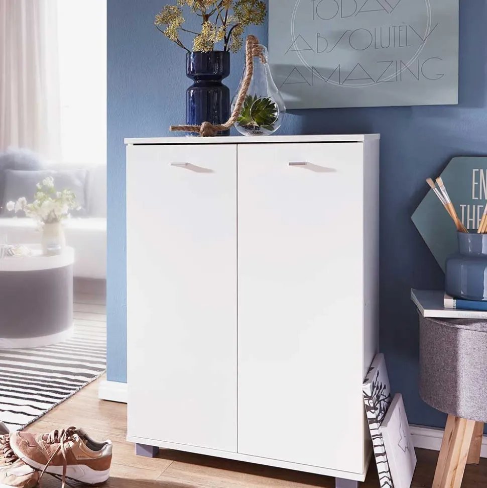 Weißer Schuhschrank 60x90x35 cm - Avelinos