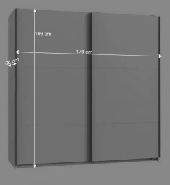 Weißer Schwebetürenschrank 179 cm breit - Ordinia