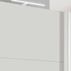 Weißer Schwebetürenschrank mit Spiegel links - Elenya