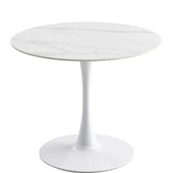 Weißer Sinterstein Tisch mit Trompetenfuß - Glamour