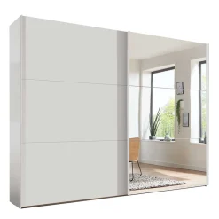 Weißer 2-türiger Kleiderschrank mit Schiebetüren - Abelina