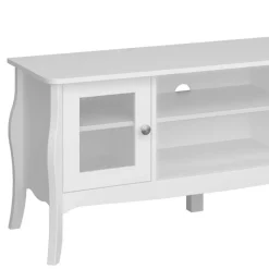 Weißer TV Unterschrank mit zwei Glastüren - Dosalino