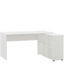Weißer Winkel Schreibtisch mit Regal - Empire