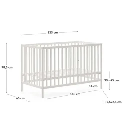 Weißes Babybett mit Rundum-Gitter - Tijong