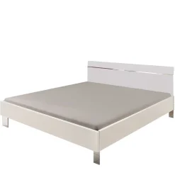 Weißes Bettgestell mit Chrom - Vronica