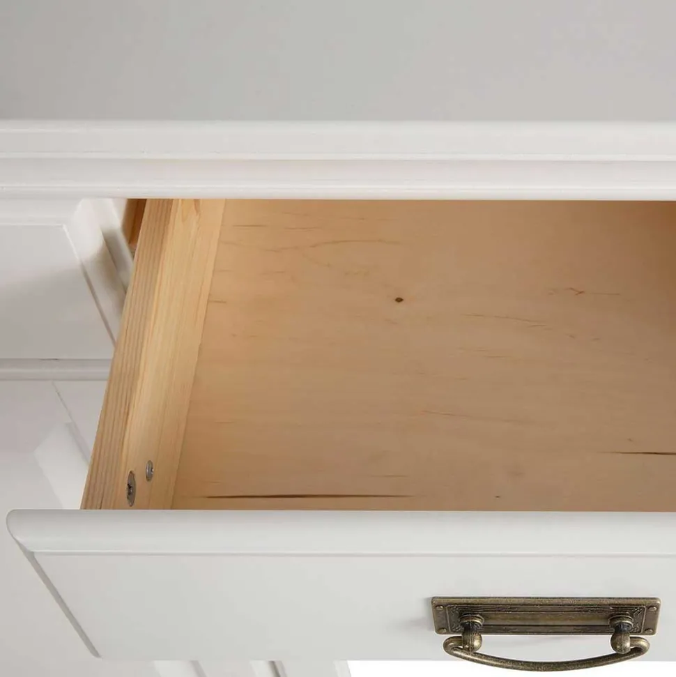 Weißes Buffet Schrank aus Kiefer massiv - Akbelev