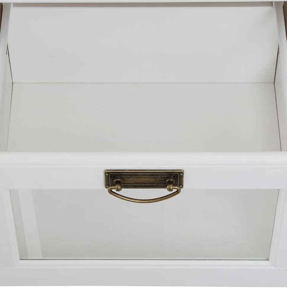 Weißes Buffet Schrank aus Kiefer massiv - Akbelev