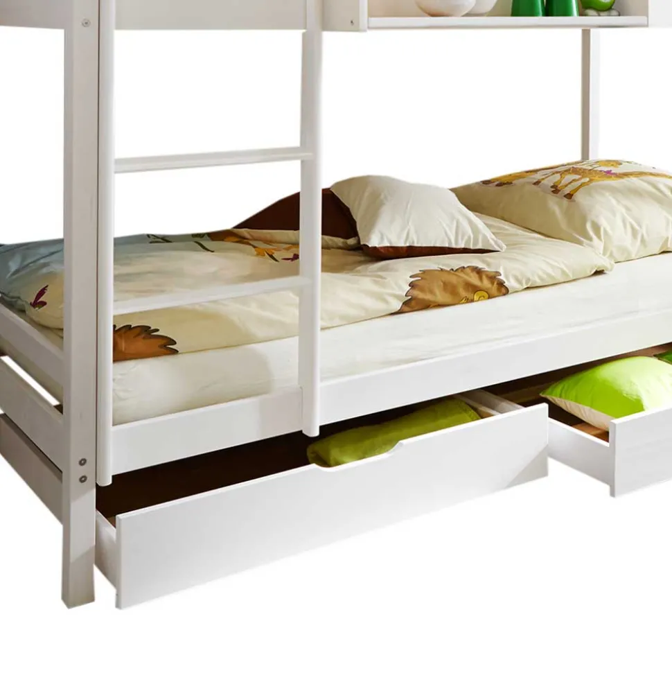 Weißes Etagenbett mit 2 Bettkästen - Tyler