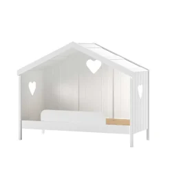 Weißes Hausbett dreiseitig geschlossen - Grandory