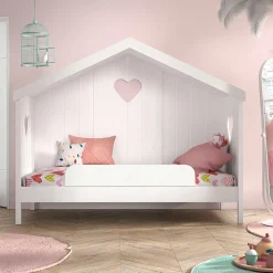 Weißes Hausbett dreiseitig geschlossen - Grandory