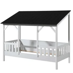 Weißes Hausbett mit Dach in Schwarz - Gozo