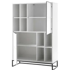 Weißes Highboard mit 8 Fächern & 2 Türen - Enkraja