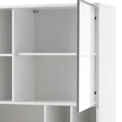 Weißes Highboard mit 8 Fächern & 2 Türen - Enkraja