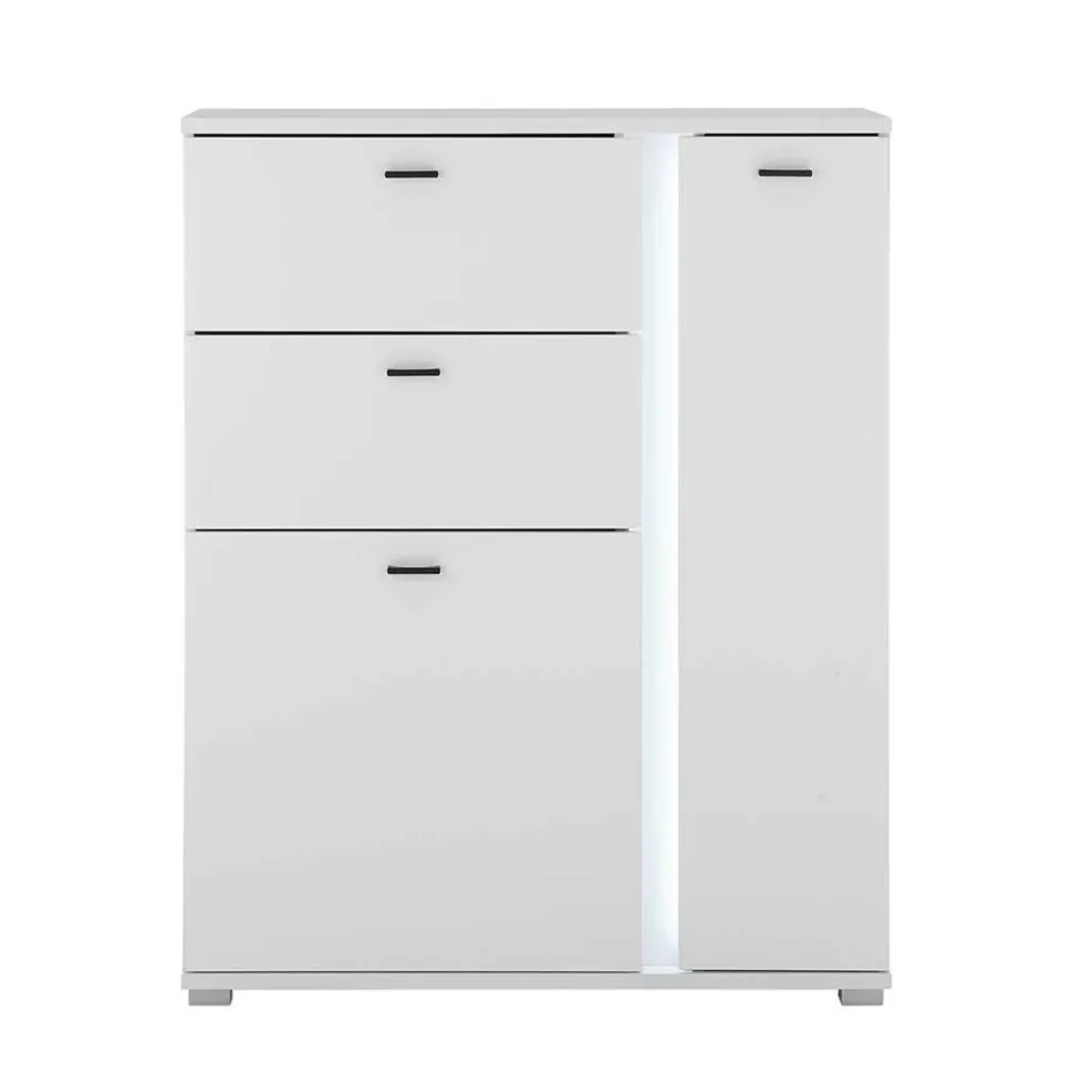 Weißes Highboard mit LED Beleuchtung - Tirol