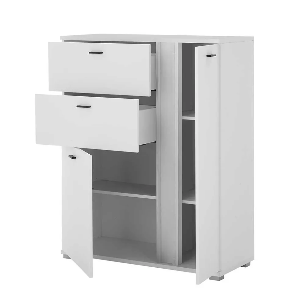 Weißes Highboard mit LED Beleuchtung - Tirol