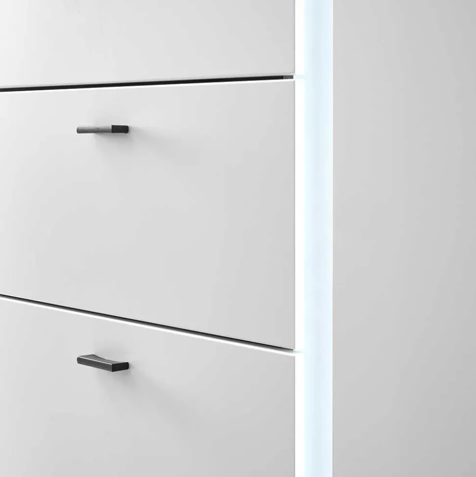 Weißes Highboard mit LED Beleuchtung - Tirol