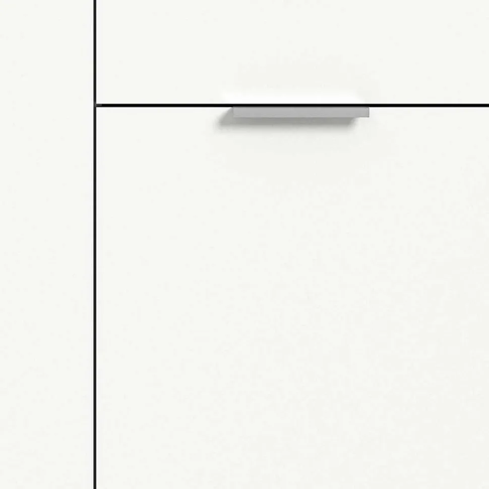 Weißes Highboard mit zwei Türen und Schublade - Intiatos