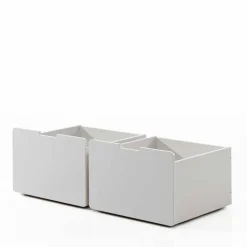 Weißes Hochbett mit Rutsche - nur 83 cm hoch - Kendalas