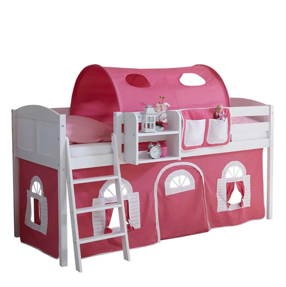 Weißes Hochbett 96x118x206 cm - Labia