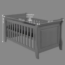 Weißes Holz Babybett inklusive Umbauseiten - Satumare