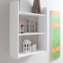 Weißes Holz Hängeregal mit 60 cm Breite - Grenvana