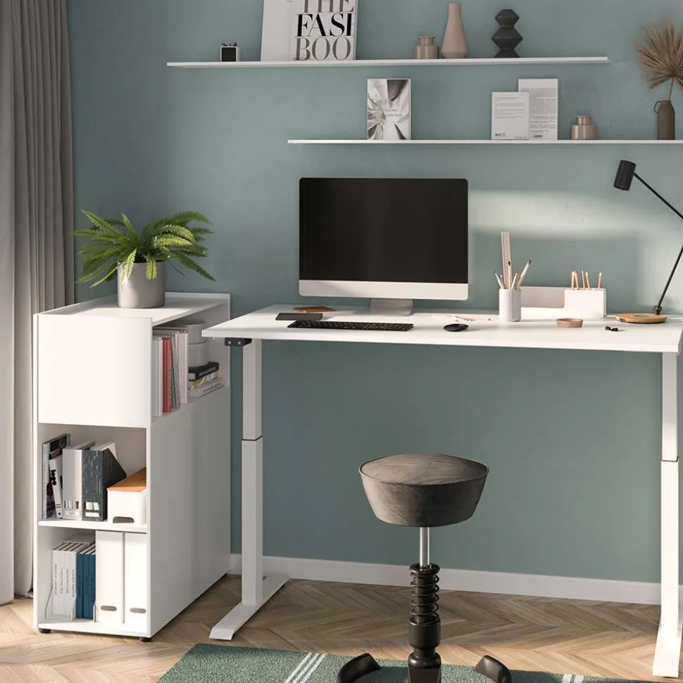 Weißes Homeoffice Möbel Set modern - Sparkle (zweiteilig)