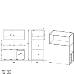 Weißes Homeoffice Möbel Set modern - Sparkle (zweiteilig)