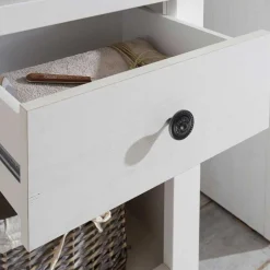 Weißes Landhausregal mit Flaschenfach - Chelles