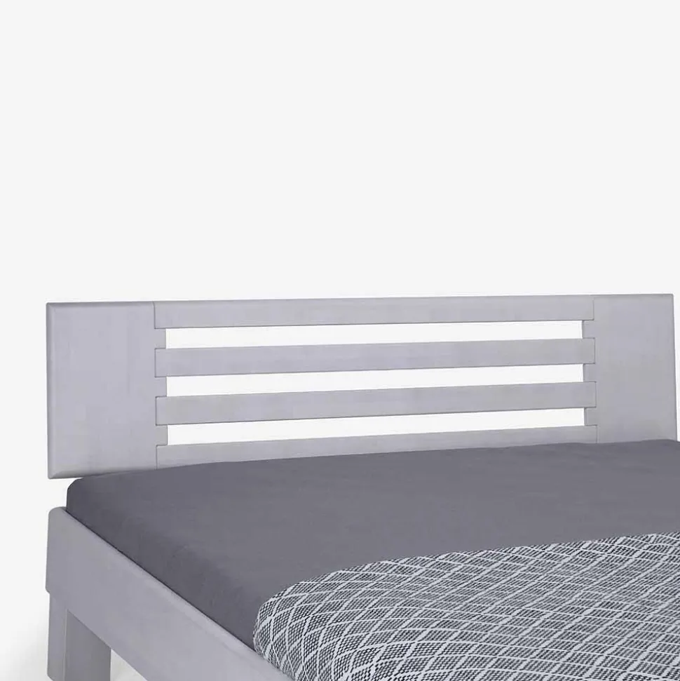 Weißes Massivholzbett Annabell mit Kopfteil