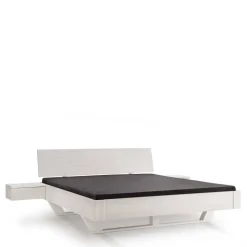 Weißes Massivholzbett mit Kufen - Odrato