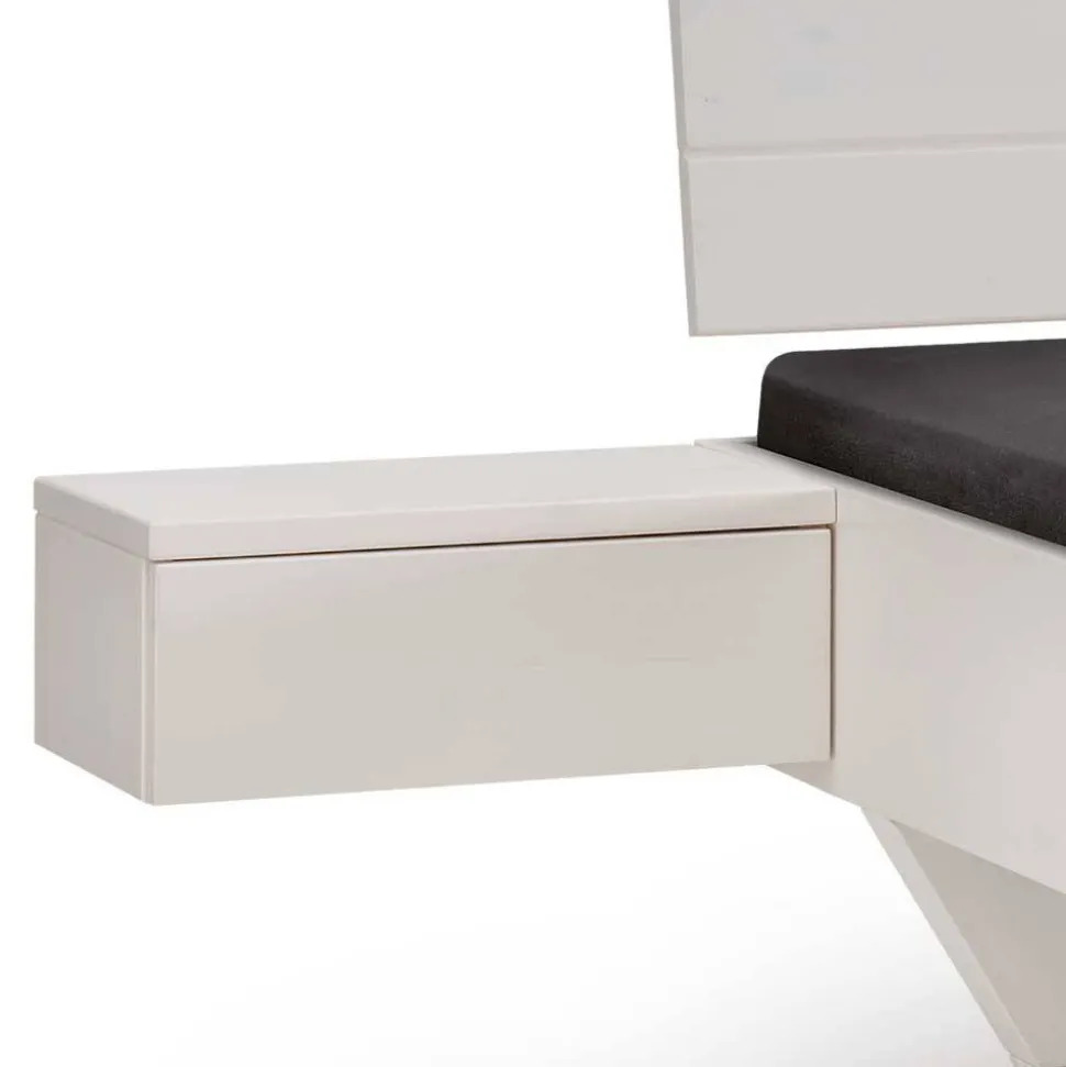 Weißes Massivholzbett mit Kufen - Odrato