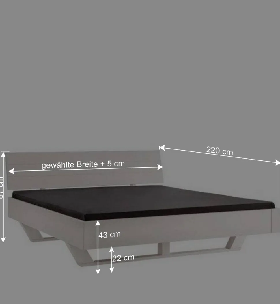 Weißes Massivholzbett mit Kufen - Odrato