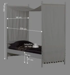 Weißes Metallbett mit Baldachin - Jenva