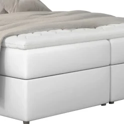 Weißes Polsterbett mit Kunstlederbezug - Streeter