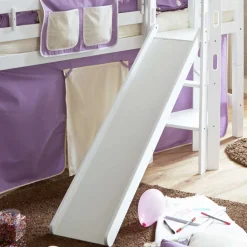 Weißes Rutsche Hochbett aus Buche - Bruns