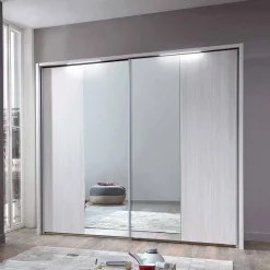 Weißes Schlafzimmerset Arneta mit Einzelbett 100x200cm (dreiteilig)