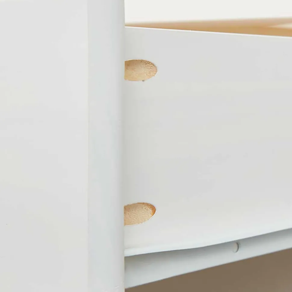 Weißes Schubkastenbett mit Ausziehbett - Becrux